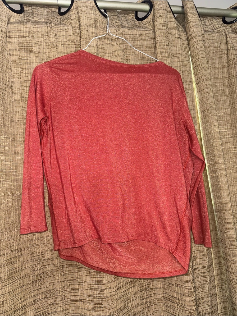 lululemon athletica Shimmery Red Long Sleeve Tee